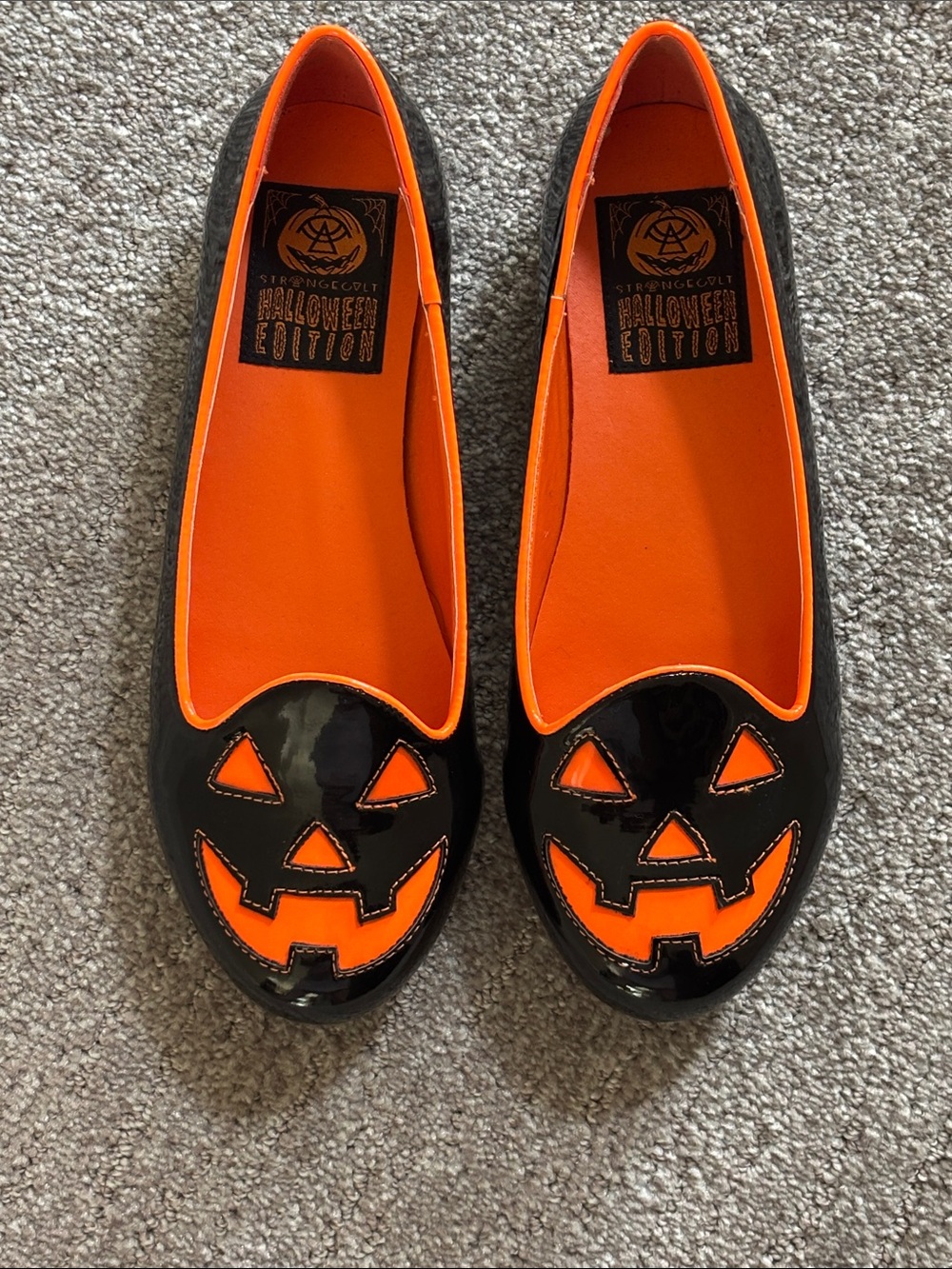 Melissa Black and Orange Halloween Jack-O'-Lantern Flats